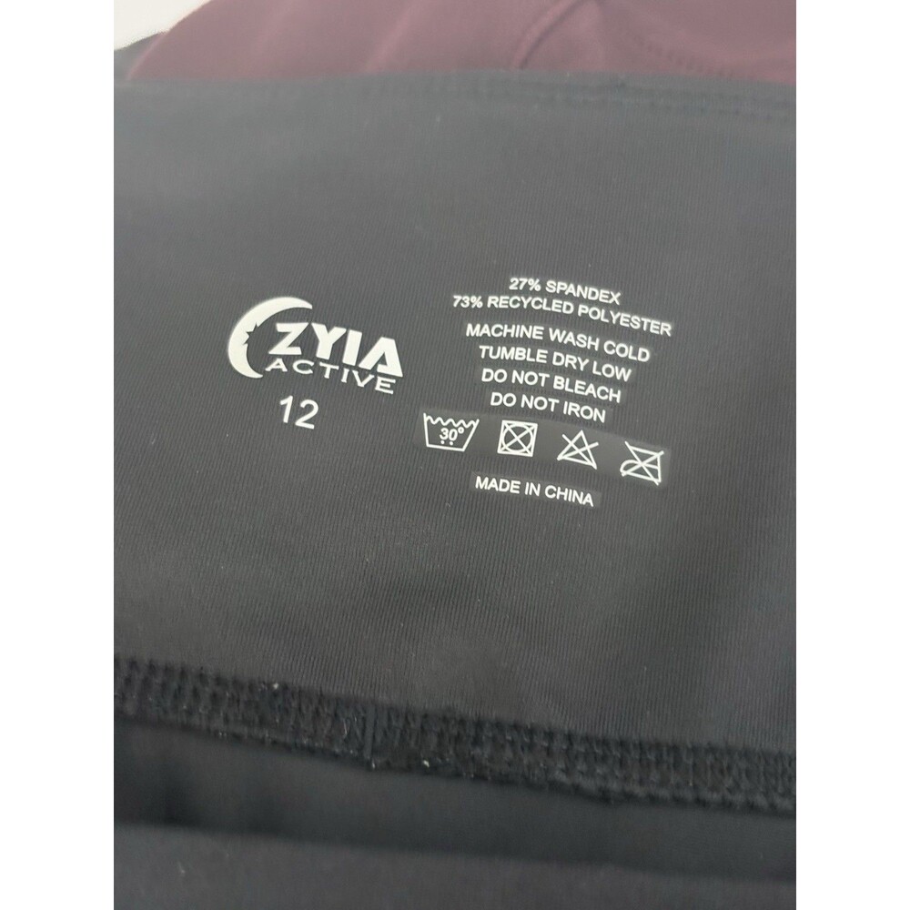 Zyia Active Pocket Leggings Womens Size 12 Black Recycled Polyester Athletic - Picture 5 of 7